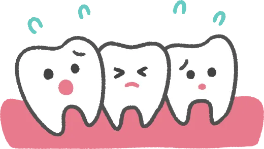 歯並びが乱れた歯のイラスト