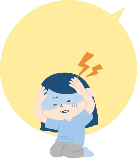 頭を抱える女性のイラスト