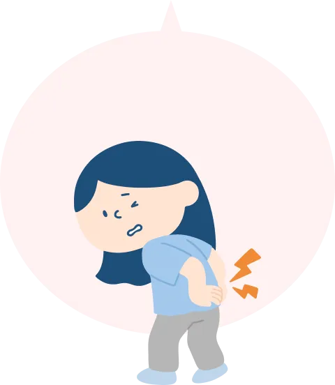 腰に手を当てる女性のイラスト