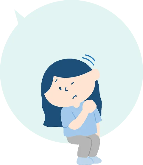 肩に手を当てる女性のイラスト