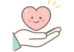 ハートを持つ手のイラスト